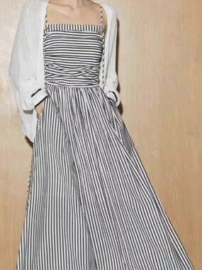 Striped Black & White Maxi Dress